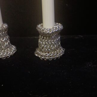 Medieval Style Chainmail Candle Holders (Set of 2)
